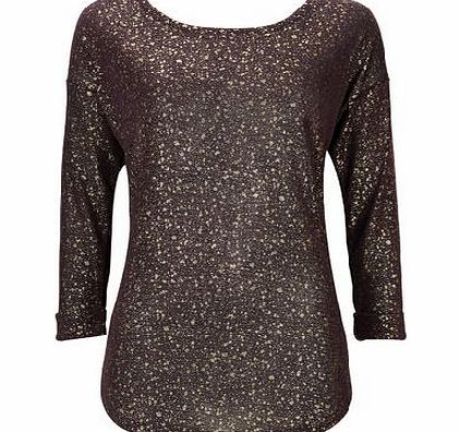 Bhs Wine Splatter Foil Top, claret 12033100028
