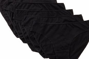 Bhs Womens 5 Pair Pack Black Cotton Mini Knickers,