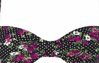 Bhs Womens Black And Magenta Great Value Floral Spot