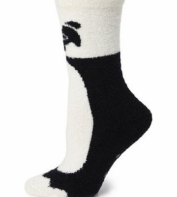 Bhs Womens Black and White Badger Snuggle Socks,