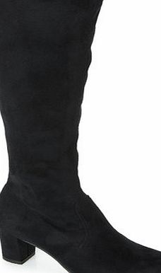 Bhs Womens Black Block Heel Stretch Long Boot, black