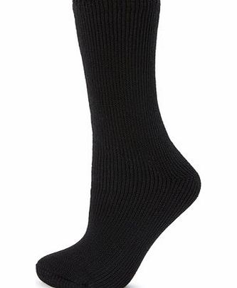 Bhs Womens Black Brushed Thermal Ankle High Socks,