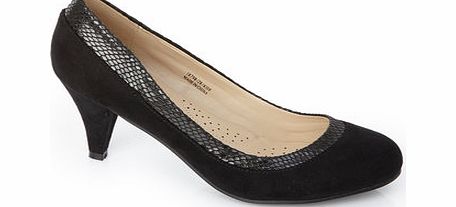 Womens Black Classic Collar Court Shoe, black