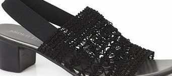 Bhs Womens Black Classic Knitweave Sandal, black