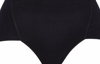 Bhs Womens Black Cotton High Leg Shaping Brief,