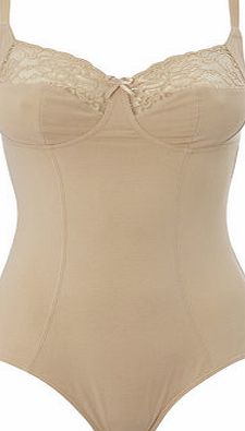 Bhs Womens Black Cotton Non Wired Shaping Body, nude