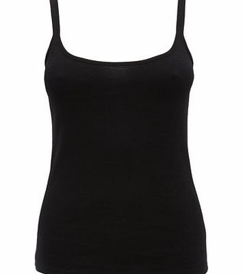Womens Black Double Strap Cami Top, black