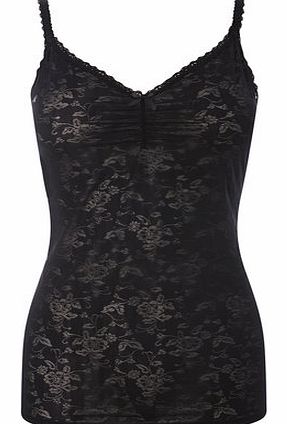 Womens Black Floral Mesh Vest, black 4802778513