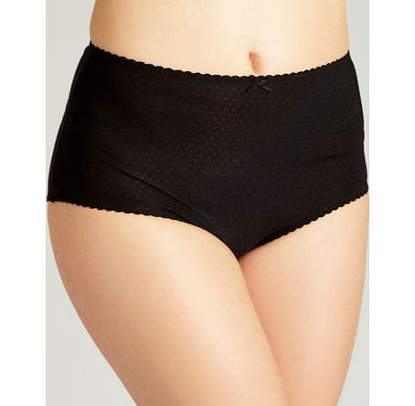 Bhs Womens Black Jacquard Spot Full Brief, black