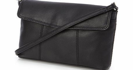 Bhs Womens Black Leather Stitch Mini X Body Bag,