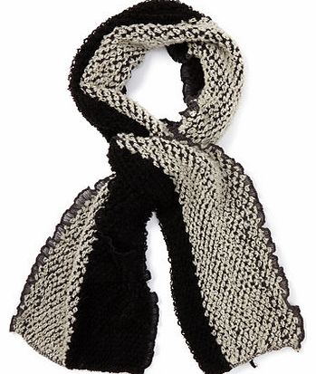 Bhs Womens Black Multi Boucle Honeycomb Scarf,