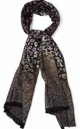 Bhs Womens Black Multi Ombre Paisley Animal