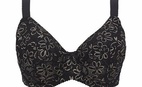 Bhs Womens Black/Nude Floral Lace DD-G Underwired