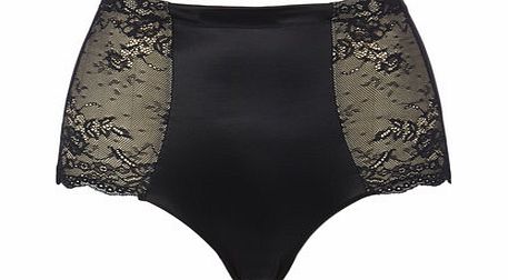 Bhs Womens Black/ Nude Lace Shaping Brief,