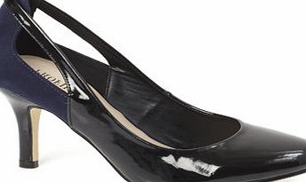 Bhs Womens Black Patent Cut Out Court Shoes, black