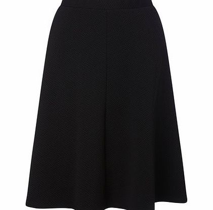 Womens Black Petite Textured Skirt, black