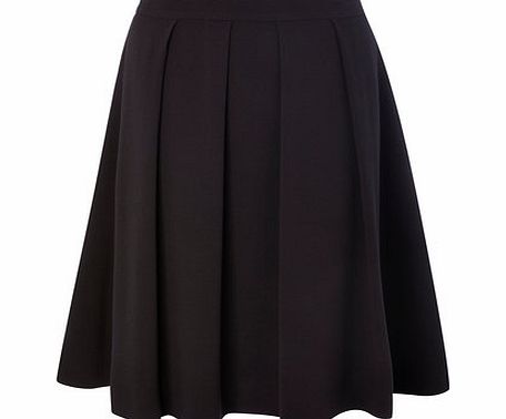 Womens Black Pleated Zip Back Skirt, black