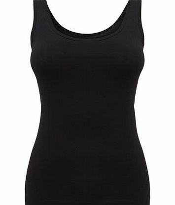 Womens Black Scoop Neck Vest, black 2420848513
