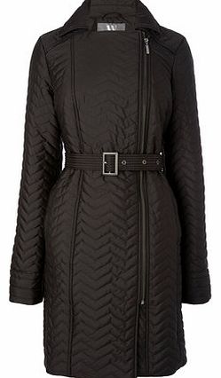 Womens Black Smart Quilted Coat, black 9853100137