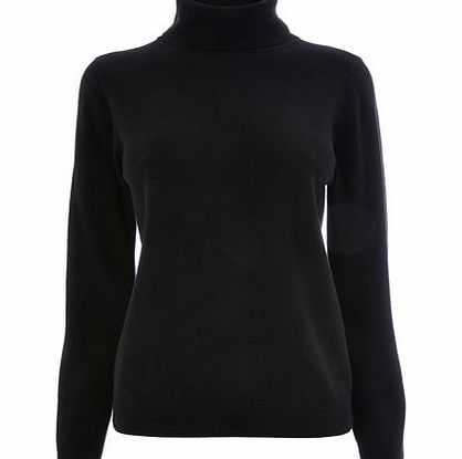 Bhs Womens Black Supersoft Roll Neck Jumper, black