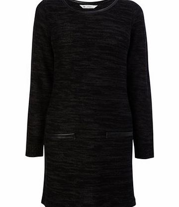 Bhs Womens Black Twist Pu Trim Tunic, black twist