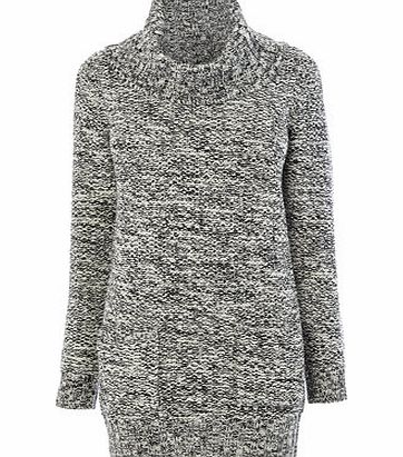 Bhs Womens Black/White twisted Cowl Neck Jumper,