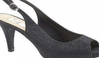 Bhs Womens Black Wide Fit Shimmer Platform Shoes,