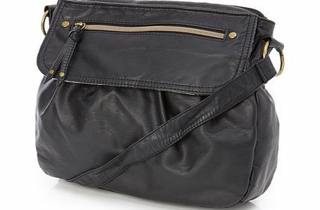 Bhs Womens Black WPU Zip Flap X- Body Bag, black