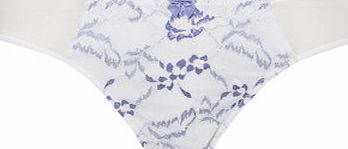 Bhs Womens Blue and White Lace Knicker, blue/white