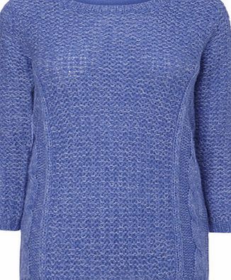 Bhs Womens Blue Cable Side Jumper, blue 587441483