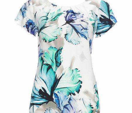 Bhs Womens Blue Floral Shell Top, blue 12029831483