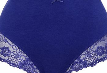 Bhs Womens Blue Lace Full Brief, blue 4803871483