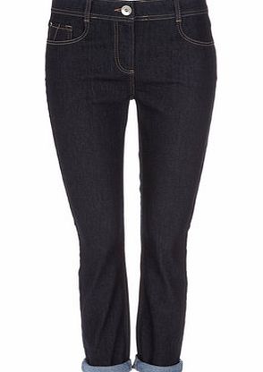 Bhs Womens Blue Petite Roll Up Jeans, indigo