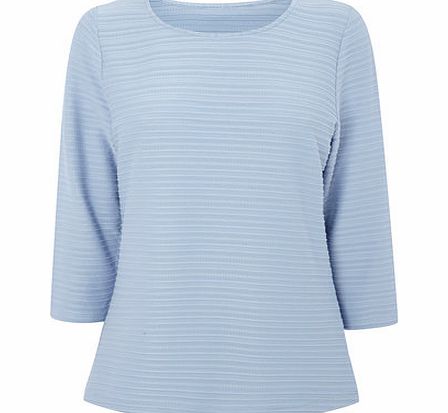 Bhs Womens Blue Textured Ruched Top, blue 18930111483