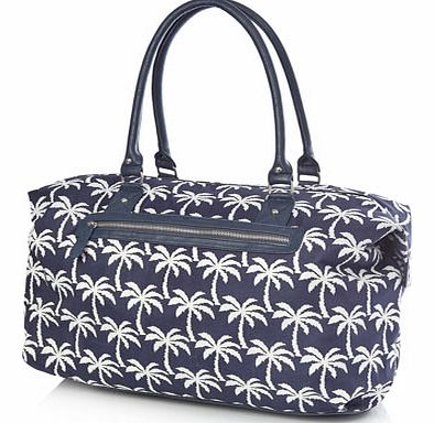 Bhs Womens Blue/White Print Weekend Bag, blue/white