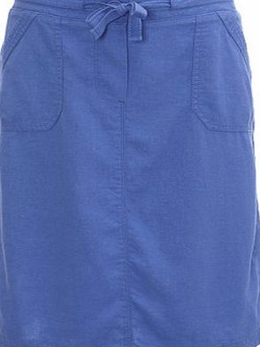 Bhs Womens Bright Blue Linen Blend Skirt, cornflower