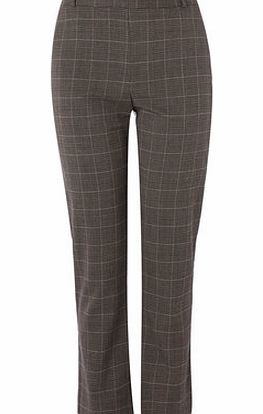 Womens Brown Check Trouser, chocolate 318880117