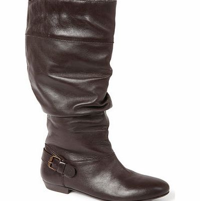 Womens Brown Leather Long Boots, brown 2844370481
