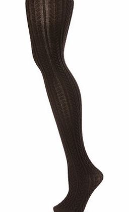 Bhs Womens Brown Premium Cable Opaque Tights, brown