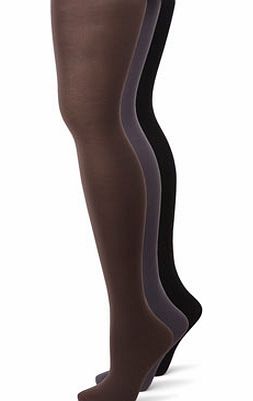 Bhs Womens Charcoal 3 Pairs of 40 Denier Opaque