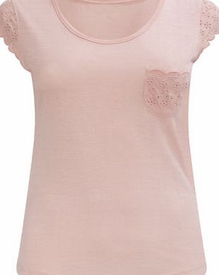 Bhs Womens Coral Broiderie Top, coral 734343641