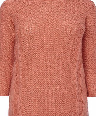 Bhs Womens Coral Cable Side Jumper, coral 587443641
