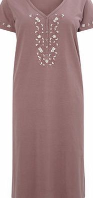 Bhs Womens Coral Short Sleeve Jersey Embroidered