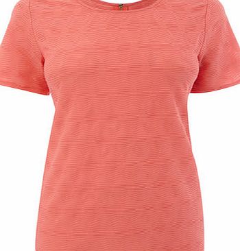Bhs Womens Coral Textured Tee, coral 9022033641
