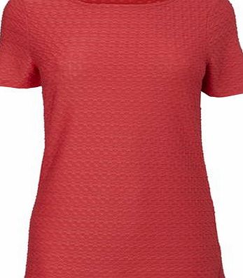 Bhs Womens Coral Textured Top, coral 18930443641