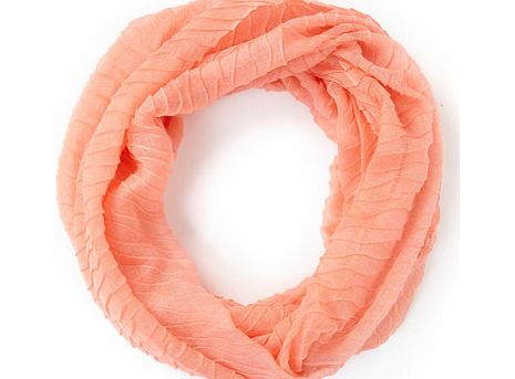 Bhs Womens Coral Wavy Woven Snood, coral 6605543641