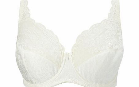 Bhs Womens Cream Jacquard and Lace Underwired DD-G