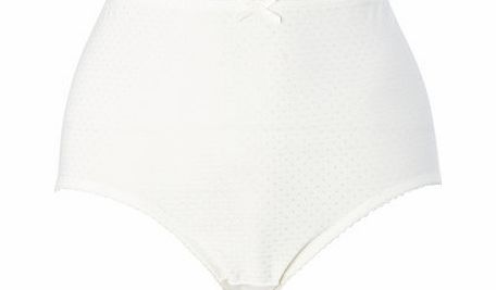 Bhs Womens Cream Jacquard Spot Full Brief, cream