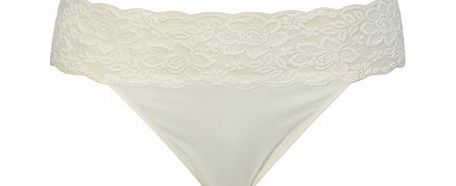 Bhs Womens Cream Lace Bandeau High Leg Brief, cream