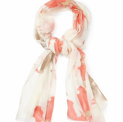 Womens Cream Multi Oversized Poppy Scarf, cream